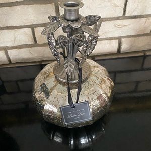 Bella Lux Silver Mercury Candleholder